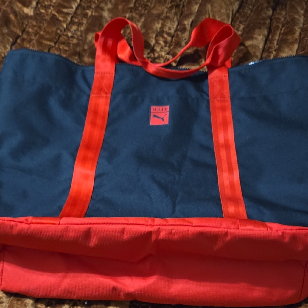 Puma Vogue Unusex Black and Red Duffel Bag